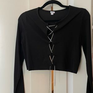 Garage Rhinestone Laced Crop Top 💎